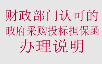 办理财政部门认可的政府采购投标担保函